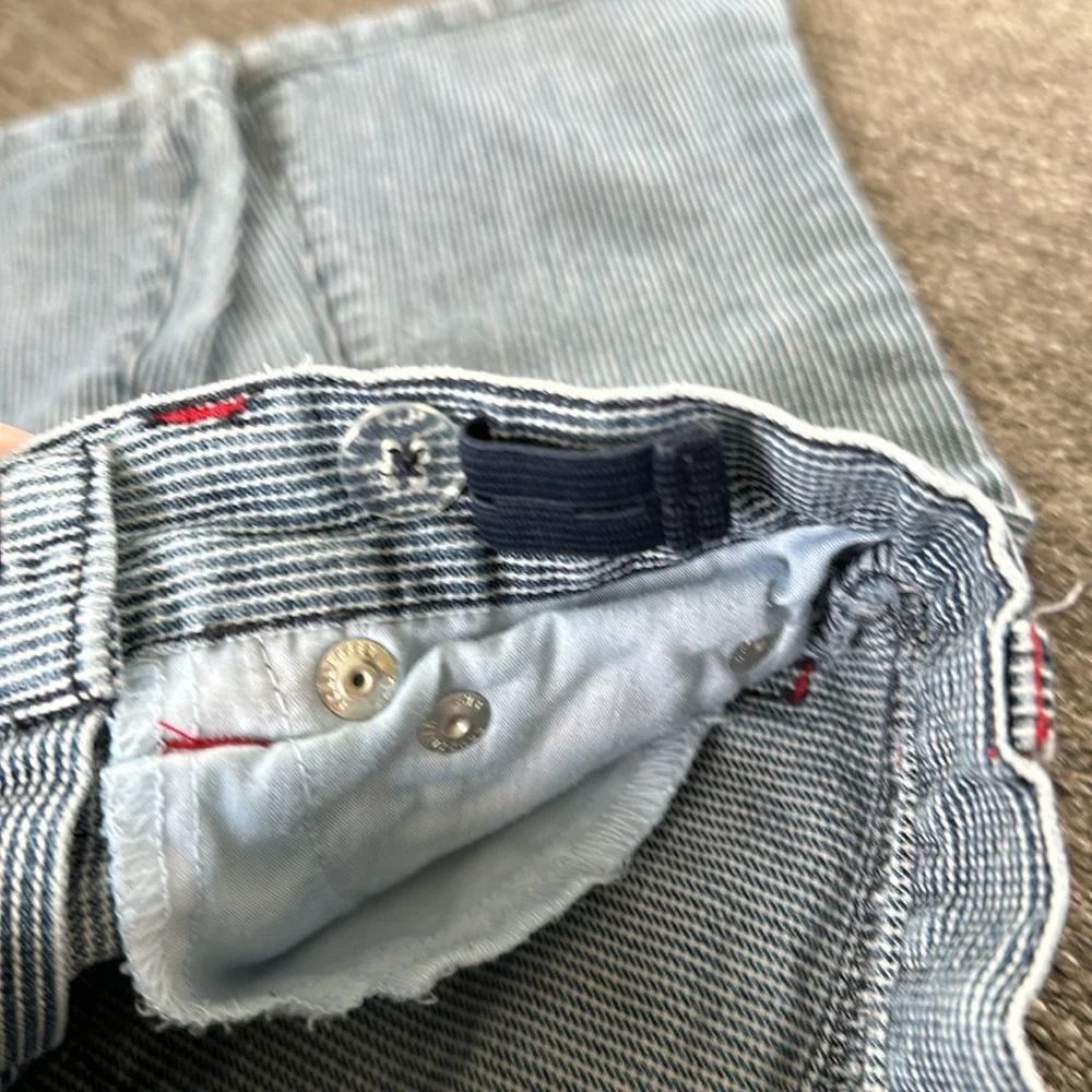 Gymboree Kids Size 4 Blue Railroad Stripe Denim Flare Pants Jeans
